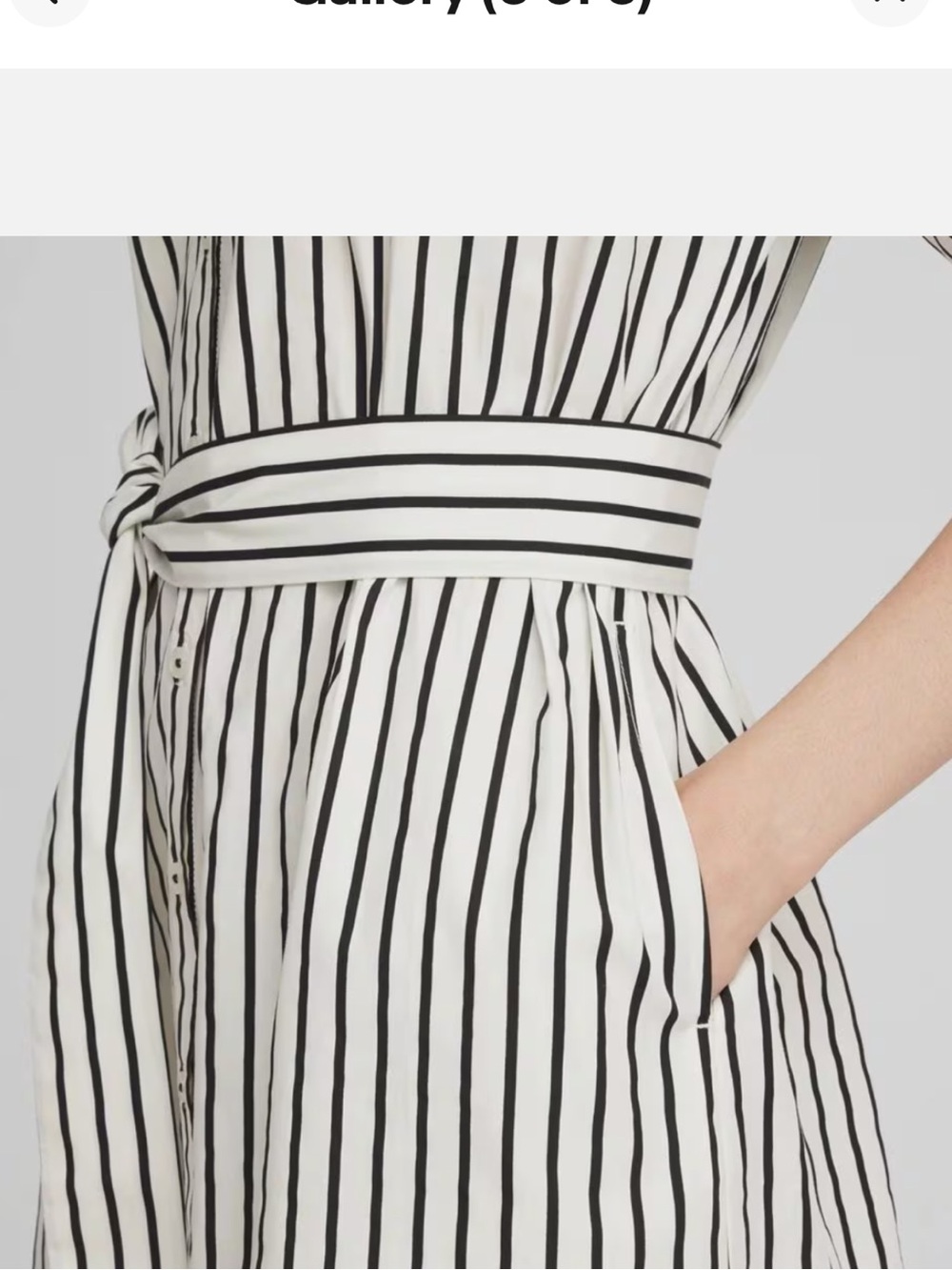 Chico's Black and White Striped Midi Shirt Dress - Picture 3 of 11